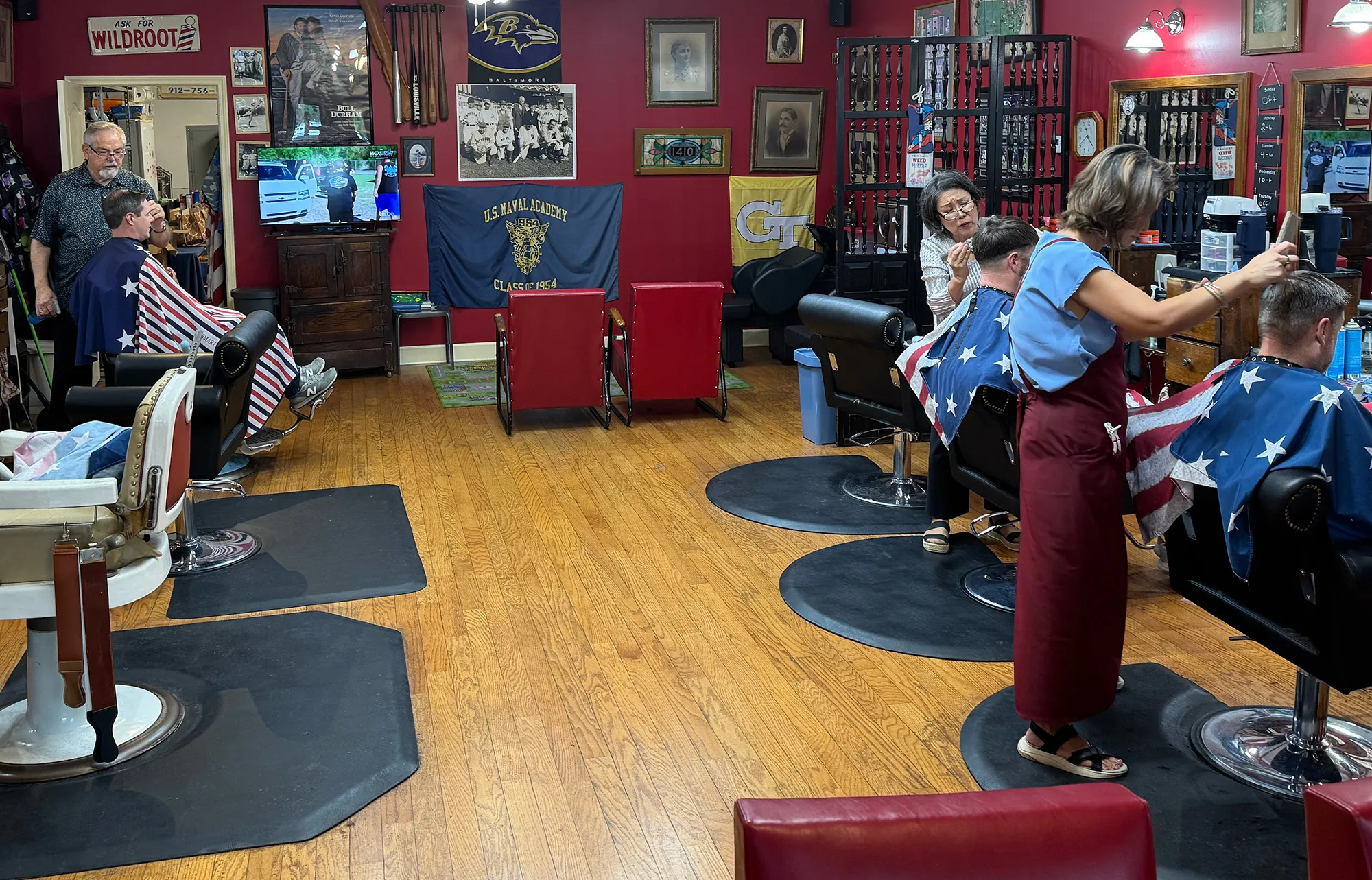 inside of barber shop